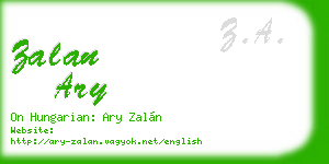 zalan ary business card